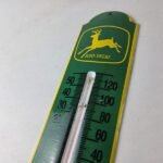 Vintage John Deere Sign – Service Guage Gas Pump Sign on Porcelain Thermometer - Image 7