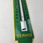 Vintage John Deere Sign – Service Guage Gas Pump Sign on Porcelain Thermometer - Image 6