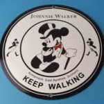 Vintage Johnnie Walker Sign – Adult Beverage Tuxedo Mickey Porcelain Gas Sign