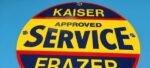 VINTAGE KAISER FRAZER PORCELAIN AMERICAN GAS AUTOMOBILE SERVICE DEALER SIGN - Image 4