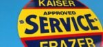 VINTAGE KAISER FRAZER PORCELAIN AMERICAN GAS AUTOMOBILE SERVICE DEALER SIGN - Image 6