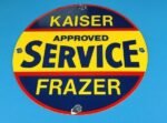 VINTAGE KAISER FRAZER PORCELAIN AMERICAN GAS AUTOMOBILE SERVICE DEALER SIGN - Image 2