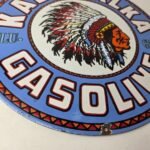 Vintage Kalamalka Gasoline Porcelain Sign – Gas Service Station Pump Sign - Image 11
