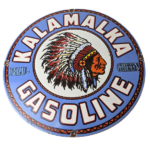 Vintage Kalamalka Gasoline Porcelain Sign – Gas Service Station Pump Sign - Image 2