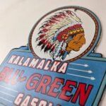Vintage Kalamalka Gasoline Sign – Gas Service Station Pump Porcelain Sign - Image 12