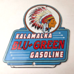 Vintage Kalamalka Gasoline Sign – Gas Service Station Pump Porcelain Sign - Image 15