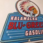 Vintage Kalamalka Gasoline Sign – Gas Service Station Pump Porcelain Sign - Image 6