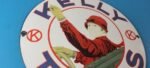 Vintage Kelly Tires Sign – Porcelain Gas Service Garage Shop Advertising Sign - Image 6