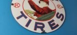 Vintage Kelly Tires Sign – Porcelain Gas Service Garage Shop Advertising Sign - Image 7
