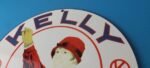 Vintage Kelly Tires Sign – Porcelain Gas Service Garage Shop Advertising Sign - Image 8