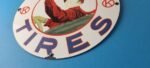 Vintage Kelly Tires Sign – Porcelain Gas Service Garage Shop Advertising Sign - Image 10