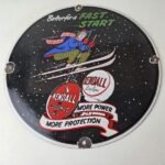 Vintage Kendall Motor Oil Sign – Skiing Winter Sport Ad Gas Porcelain Sign - Image 15
