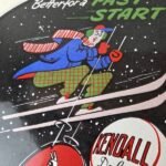 Vintage Kendall Motor Oil Sign – Skiing Winter Sport Ad Gas Porcelain Sign - Image 3