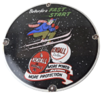 Vintage Kendall Motor Oil Sign – Skiing Winter Sport Ad Gas Porcelain Sign - Image 2
