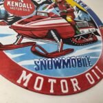 Vintage Kendall Motor Oil Sign – Snowmobile Winter Sport Ad Gas Porcelain Sign - Image 11