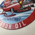 Vintage Kendall Motor Oil Sign – Snowmobile Winter Sport Ad Gas Porcelain Sign - Image 14