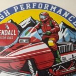 Vintage Kendall Motor Oil Sign – Snowmobile Winter Sport Ad Gas Porcelain Sign - Image 3