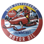 Vintage Kendall Motor Oil Sign – Snowmobile Winter Sport Ad Gas Porcelain Sign - Image 2