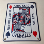 Vintage King Kard Overalls Sign – Playing Card Advertisement Gas Porcelain Sign - Image 15