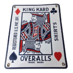 Vintage King Kard Overalls Sign – Playing Card Advertisement Gas Porcelain Sign - Image 2