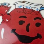 Vintage Kool Aid Sign – Fruit Beverage Mix Powder Piggly Porcelain Gas Pump Sign - Image 3