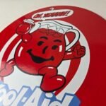 Vintage Kool Aid Sign – Fruit Beverage Mix Powder Porcelain Gas Station Sign - Image 12
