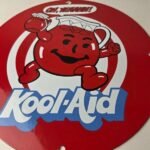 Vintage Kool Aid Sign – Fruit Beverage Mix Powder Porcelain Gas Station Sign - Image 4
