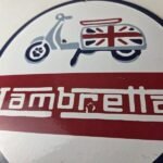 Vintage Lambretta Sign – Bike Gas Service Station Porcelain Advertising Sign - Image 4