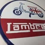 Vintage Lambretta Sign – Bike Gas Service Station Porcelain Advertising Sign - Image 6