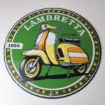 Vintage Lambretta Sign – Scooter Gas Bike Service Porcelain Advertising Sign - Image 13