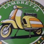 Vintage Lambretta Sign – Scooter Gas Bike Service Porcelain Advertising Sign - Image 4