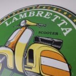 Vintage Lambretta Sign – Scooter Gas Bike Service Porcelain Advertising Sign - Image 8