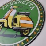 Vintage Lambretta Sign – Scooter Gas Bike Service Porcelain Advertising Sign - Image 9