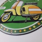 Vintage Lambretta Sign – Scooter Gas Bike Service Porcelain Advertising Sign - Image 10