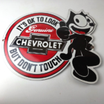 Vintage Large Chevrolet Sign – Felix the Cat Advertisement Gas Porcelain Sign - Image 15