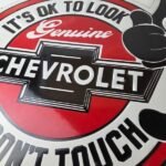 Vintage Large Chevrolet Sign – Felix the Cat Advertisement Gas Porcelain Sign - Image 4