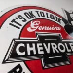 Vintage Large Chevrolet Sign – Felix the Cat Advertisement Gas Porcelain Sign - Image 5