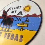 Vintage Las Vegas Travel Sign – Casino Lost My A – Gas Service Pump Plate Sign - Image 13