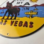 Vintage Las Vegas Travel Sign – Casino Lost My A – Gas Service Pump Plate Sign - Image 14