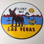Vintage Las Vegas Travel Sign – Casino Lost My A – Gas Service Pump Plate Sign - Image 15