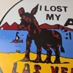 Vintage Las Vegas Travel Sign – Casino Lost My A – Gas Service Pump Plate Sign - Image 3
