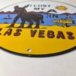 Vintage Las Vegas Travel Sign – Casino Lost My A – Gas Service Pump Plate Sign - Image 10