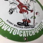 Vintage Layfield Sign – Fishing Lures Sign – Gas Service Pump Plate Sign - Image 11