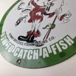 Vintage Layfield Sign – Fishing Lures Sign – Gas Service Pump Plate Sign - Image 14