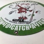 Vintage Layfield Sign – Fishing Lures Sign – Gas Service Pump Plate Sign - Image 10