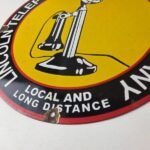 Vintage Lincoln Telephones Sign – Telegraph Phone Gas Porcelain Sign - Image 14