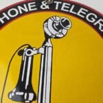 Vintage Lincoln Telephones Sign – Telegraph Phone Gas Porcelain Sign - Image 3