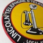 Vintage Lincoln Telephones Sign – Telegraph Phone Gas Porcelain Sign - Image 6