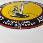 Vintage Lincoln Telephones Sign – Telegraph Phone Gas Porcelain Sign - Image 10