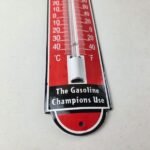 Vintage Lion Gas Sign – Service Station Pump Ad Sign on Porcelain Thermometer - Image 11
